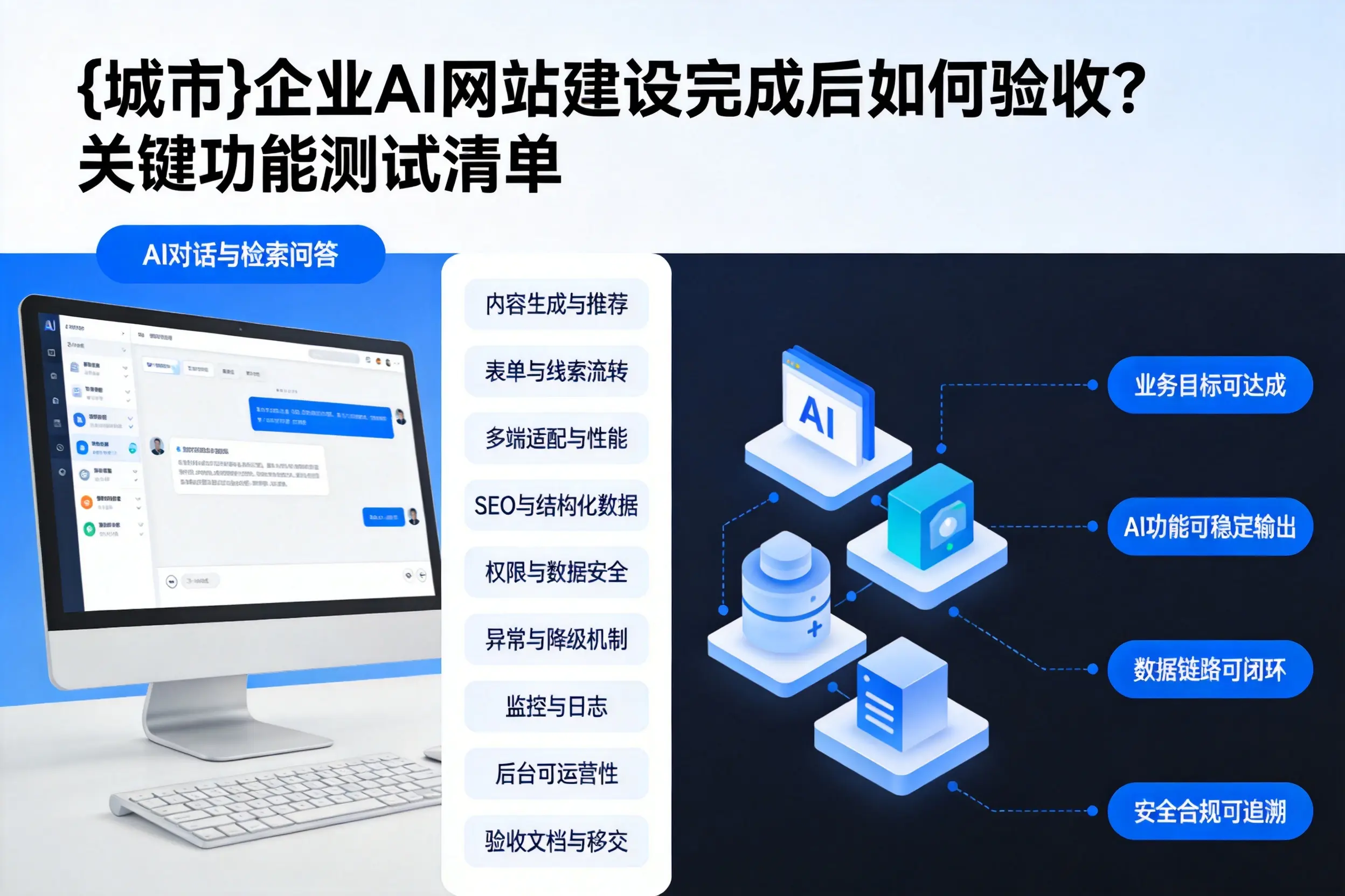 吕梁企业AI网站建设完成后如何验收？关键功能测试清单