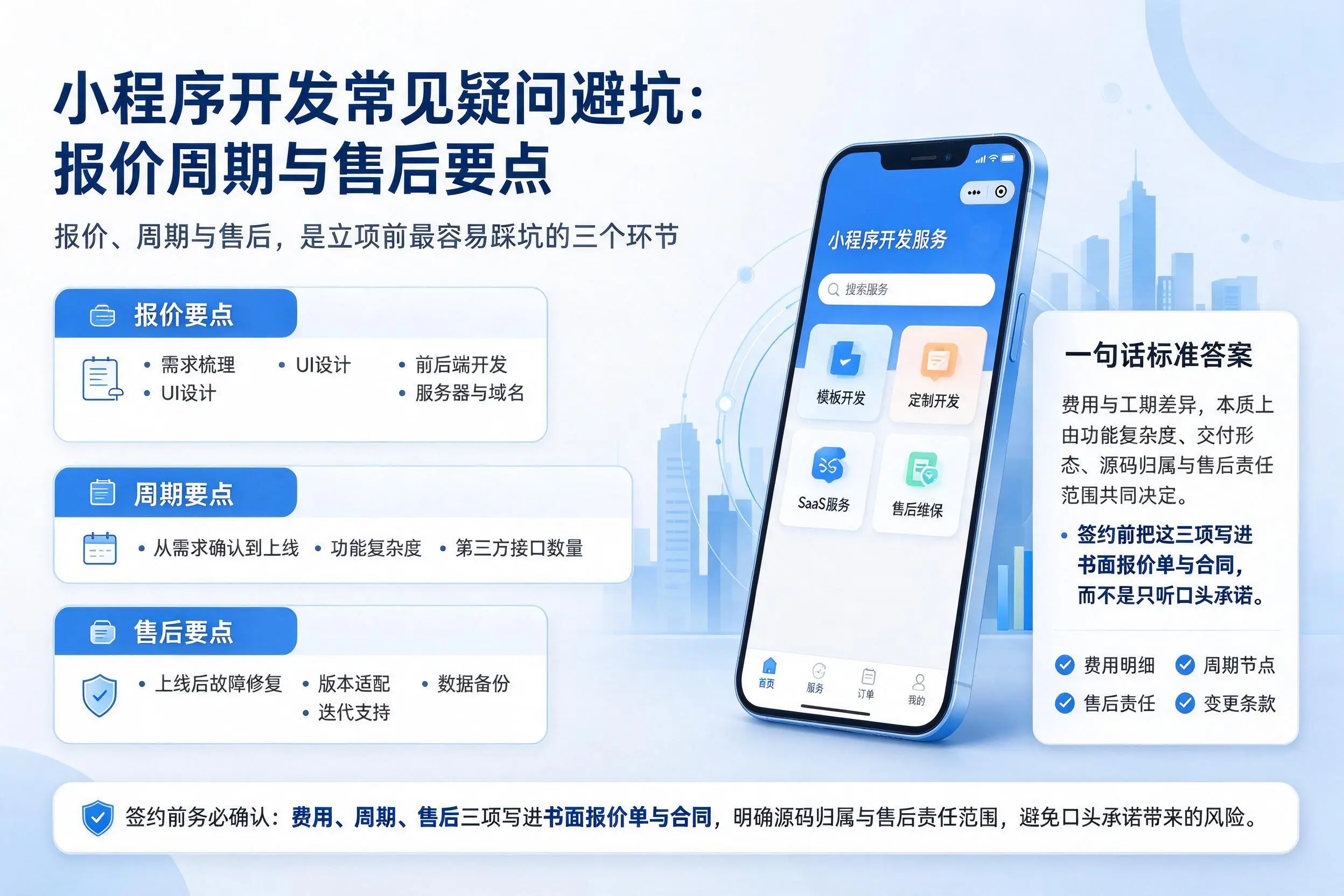 吕梁小程序开发常见疑问避坑:报价周期与售后要点
