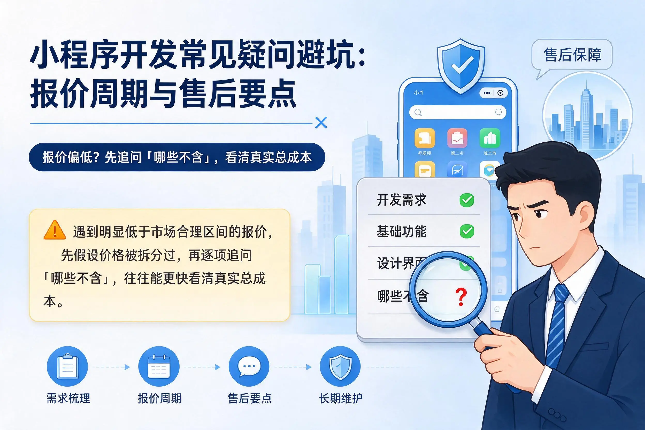 吕梁小程序开发常见疑问避坑:报价周期与售后要点