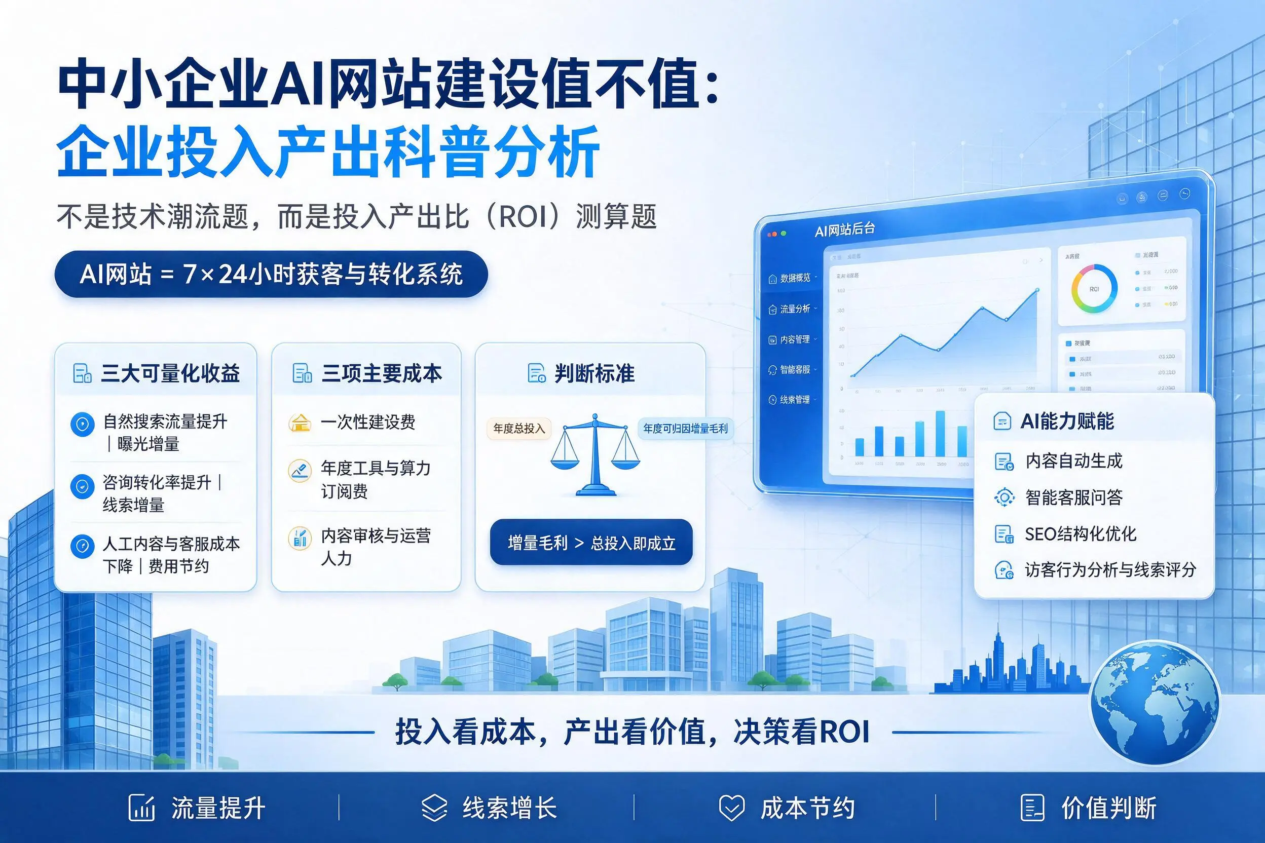 中小企业AI网站建设值不值:吕梁企业投入产出科普分析