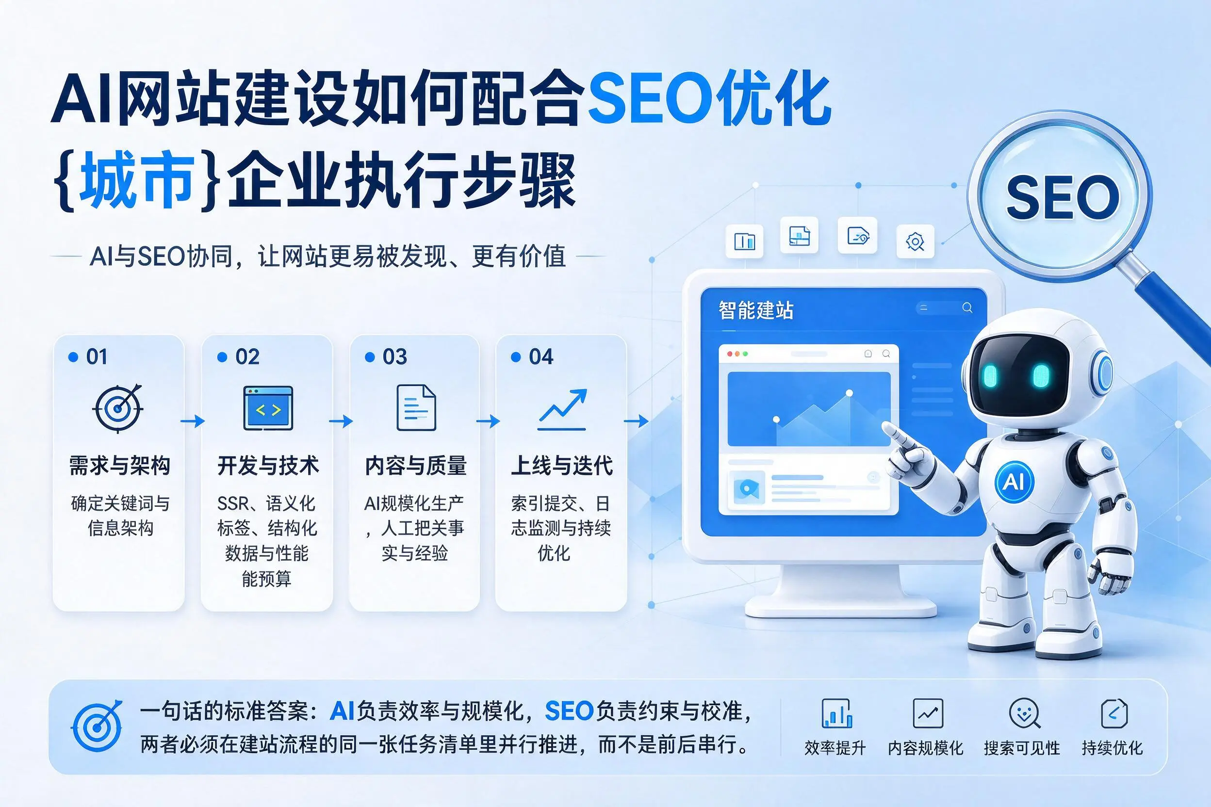 AI网站建设如何配合SEO优化,吕梁企业执行步骤