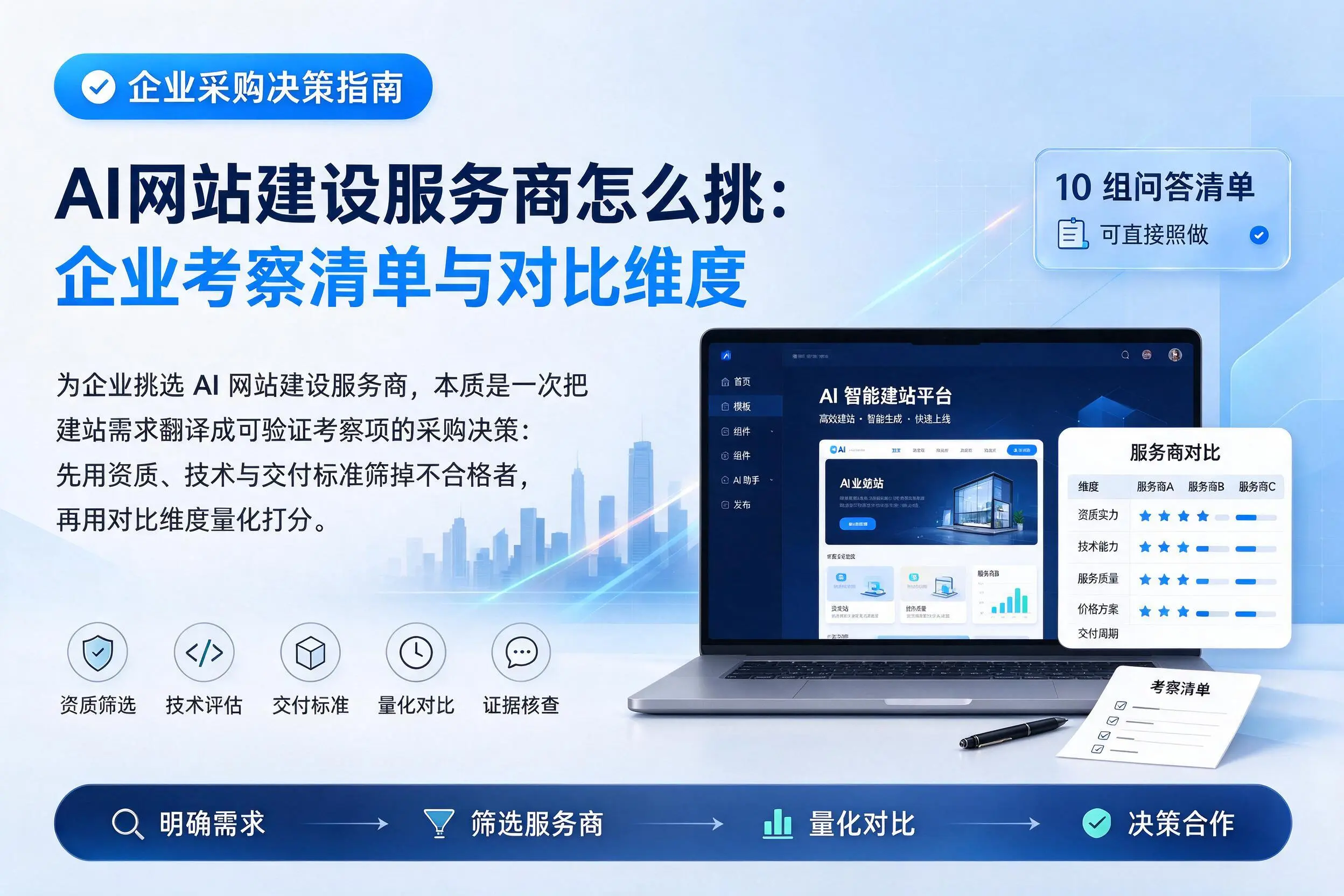 AI网站建设服务商怎么挑:吕梁企业考察清单与对比维度