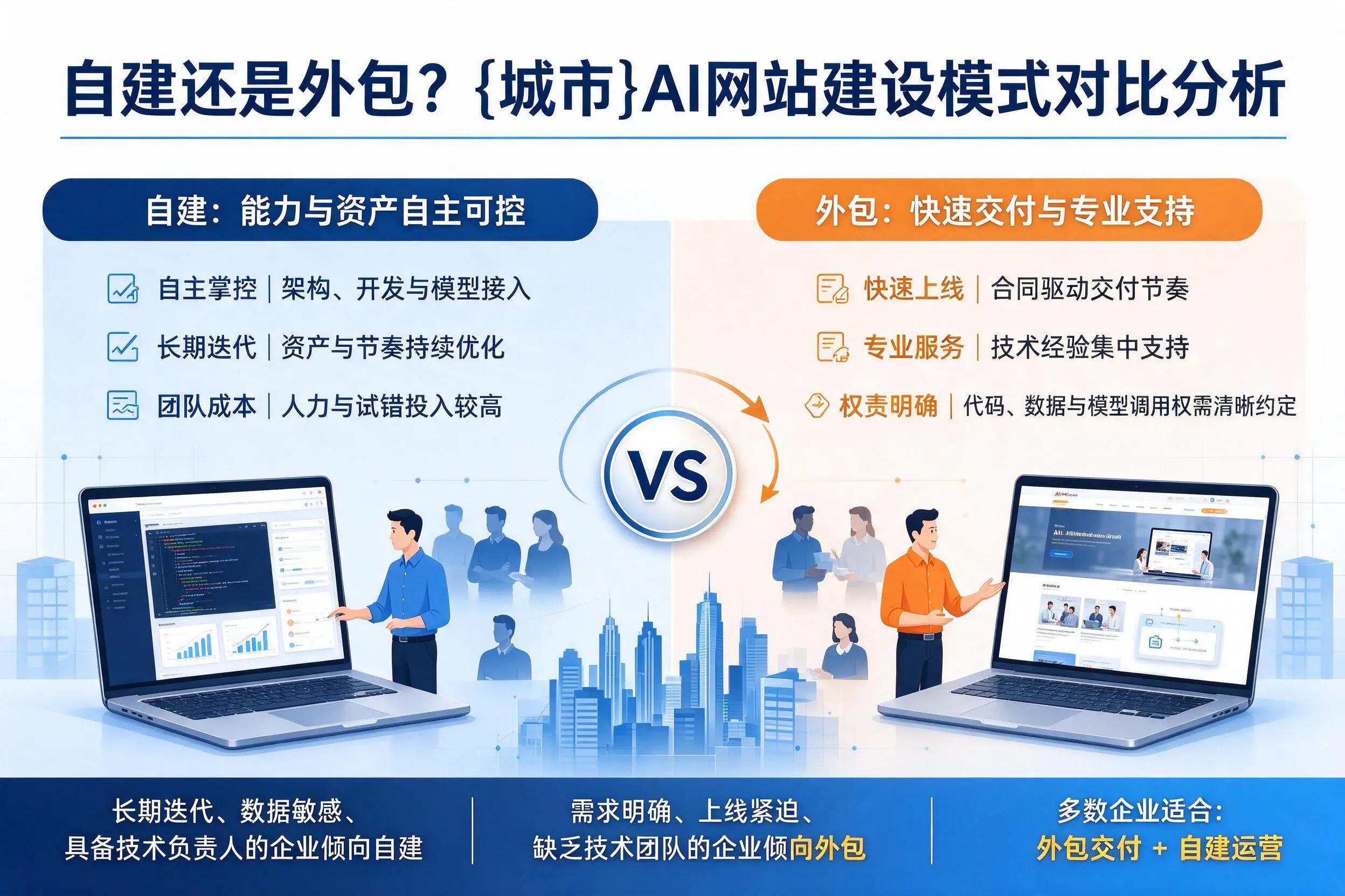 自建还是外包?吕梁AI网站建设模式对比分析
