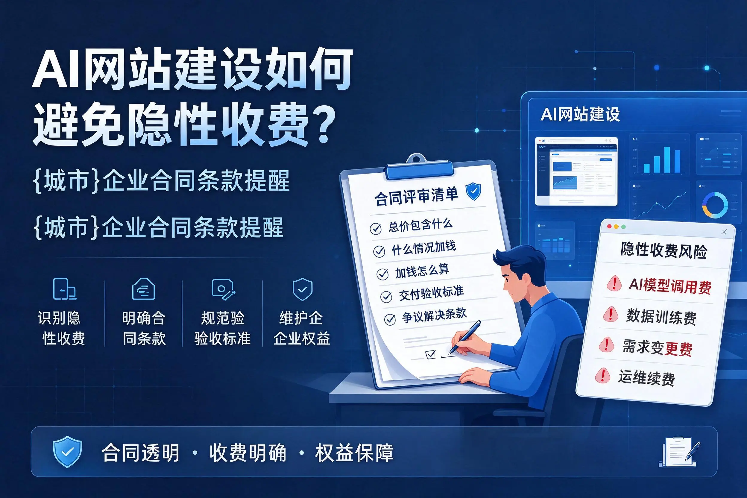 AI网站建设如何避免隐性收费？吕梁企业合同条款提醒